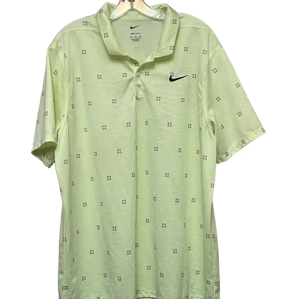 Nike‎ Dry Fit Men’s Light Greenish Yellow Polo Shirt Casual Soft Fabric XL